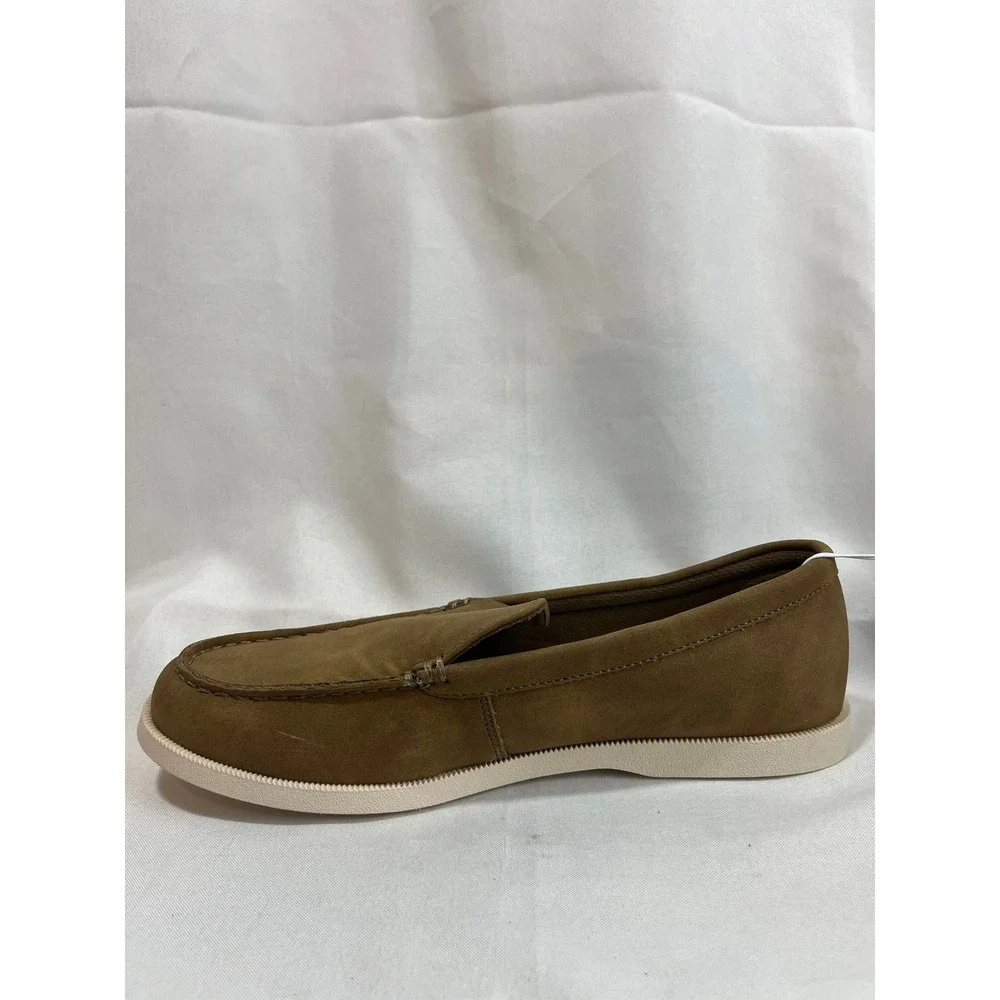 Goodfellow & Co Mens Tan Faux Suede Slip On Loafers Moc Toe Shoes Size 9 Brown